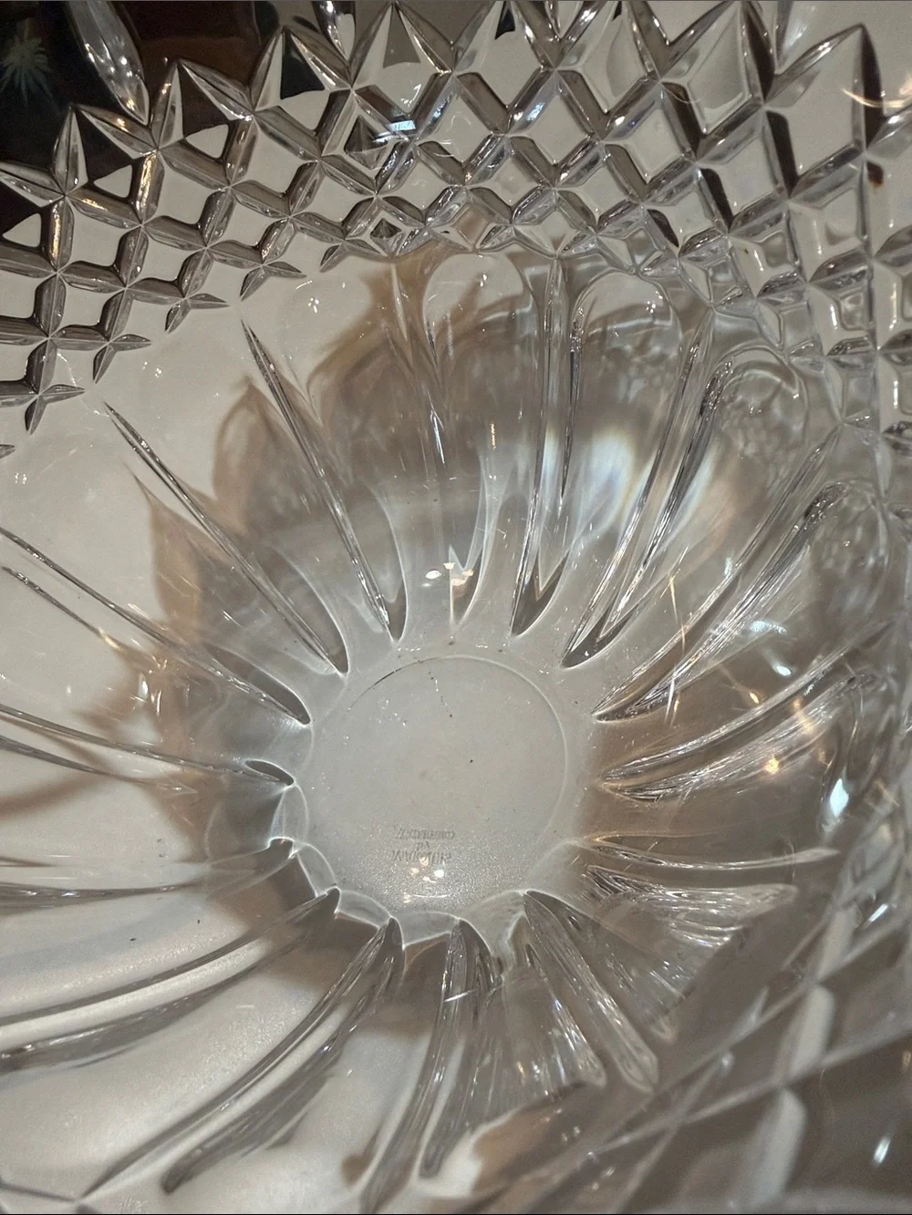 Marquise Clear Cut Crystal Decorative Serving Bowl